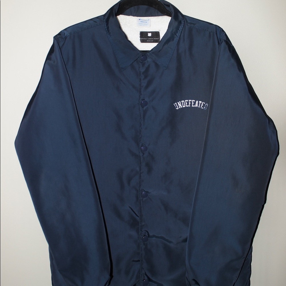 Champion & Undefeated Navy color coach jacket